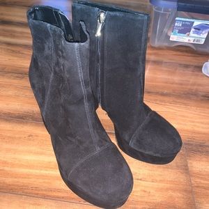 Sam Edelman Suede Chunky Bootie with Zip